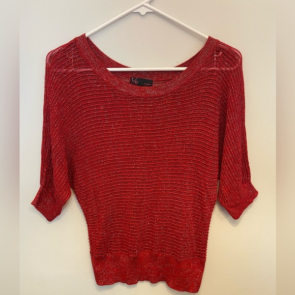 Juniors Medium Red Slouchy Sweater with Silver Accents - Picture 1 of 3